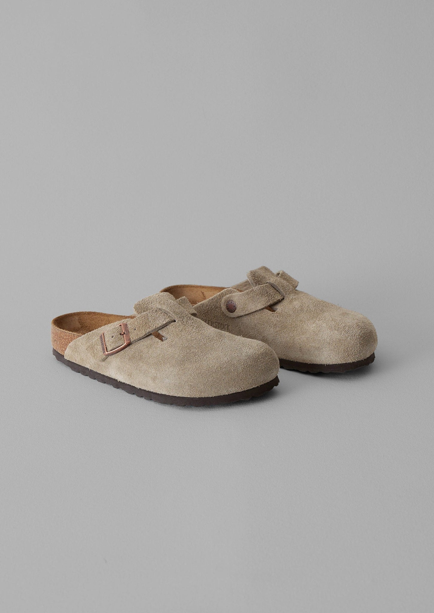 Birkenstock Suede Boston Clogs | Taupe