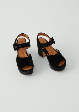 Chie Mihara Velvet Heels | Black | TOAST