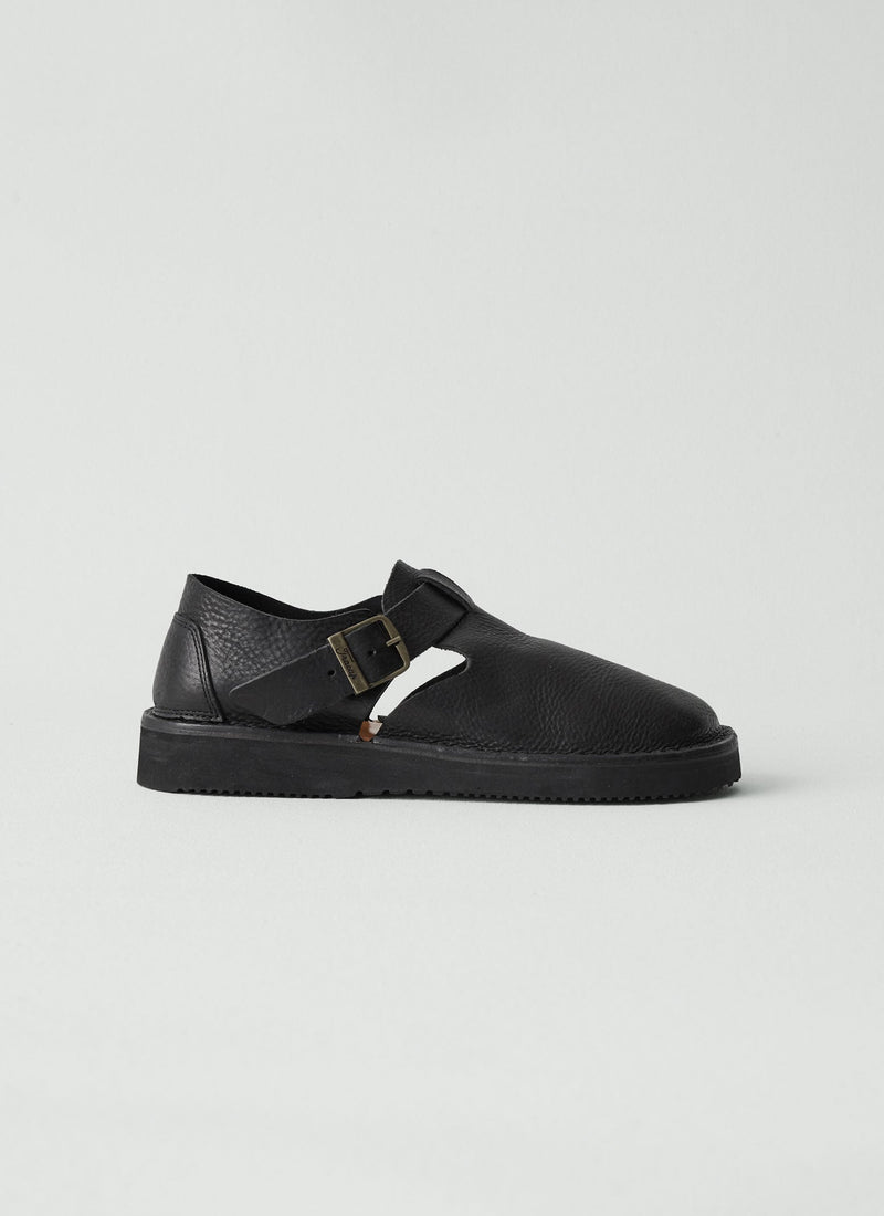 Fracap Leather Buckle Shoes | Black