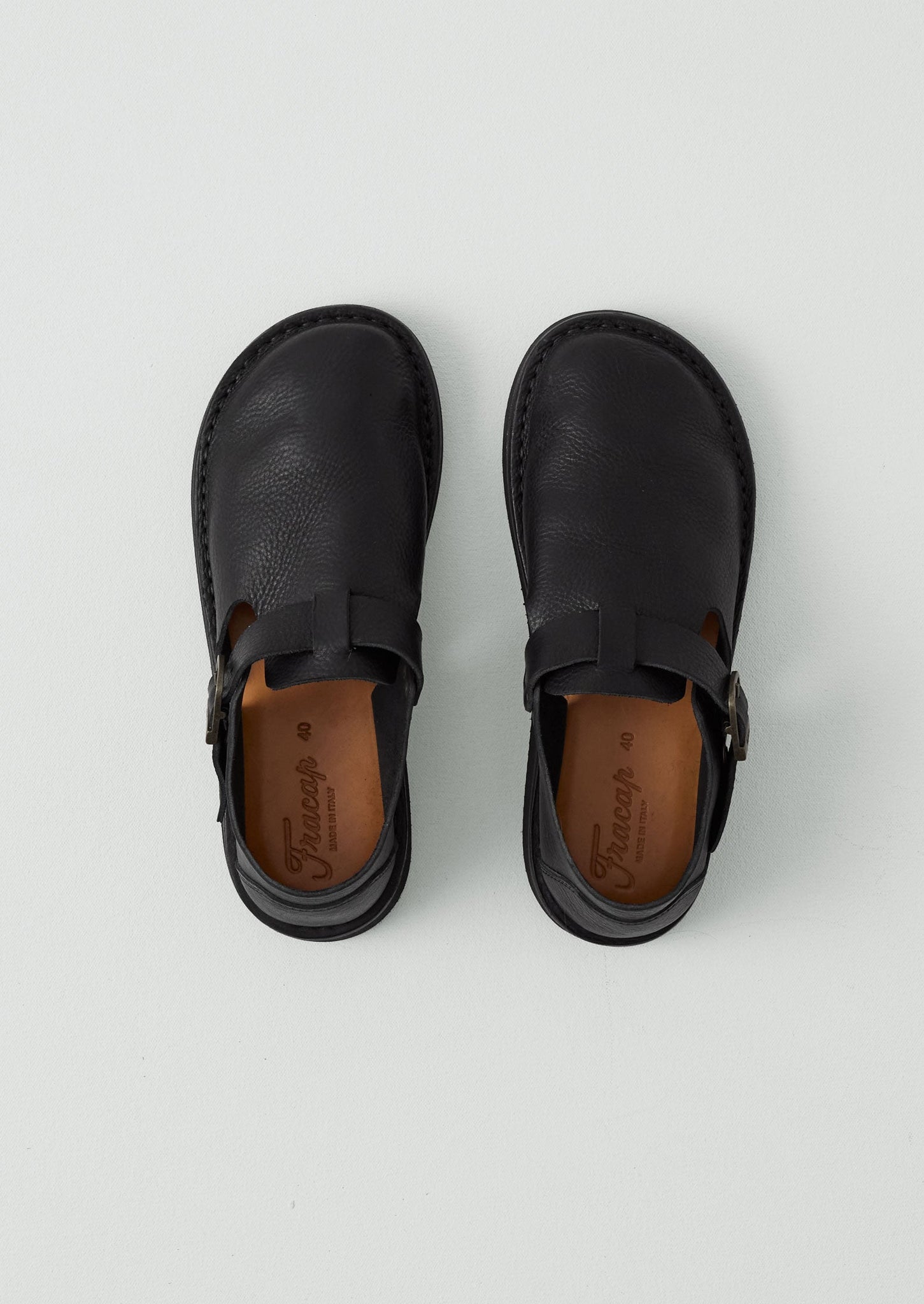 Fracap Leather Buckle Shoes | Black