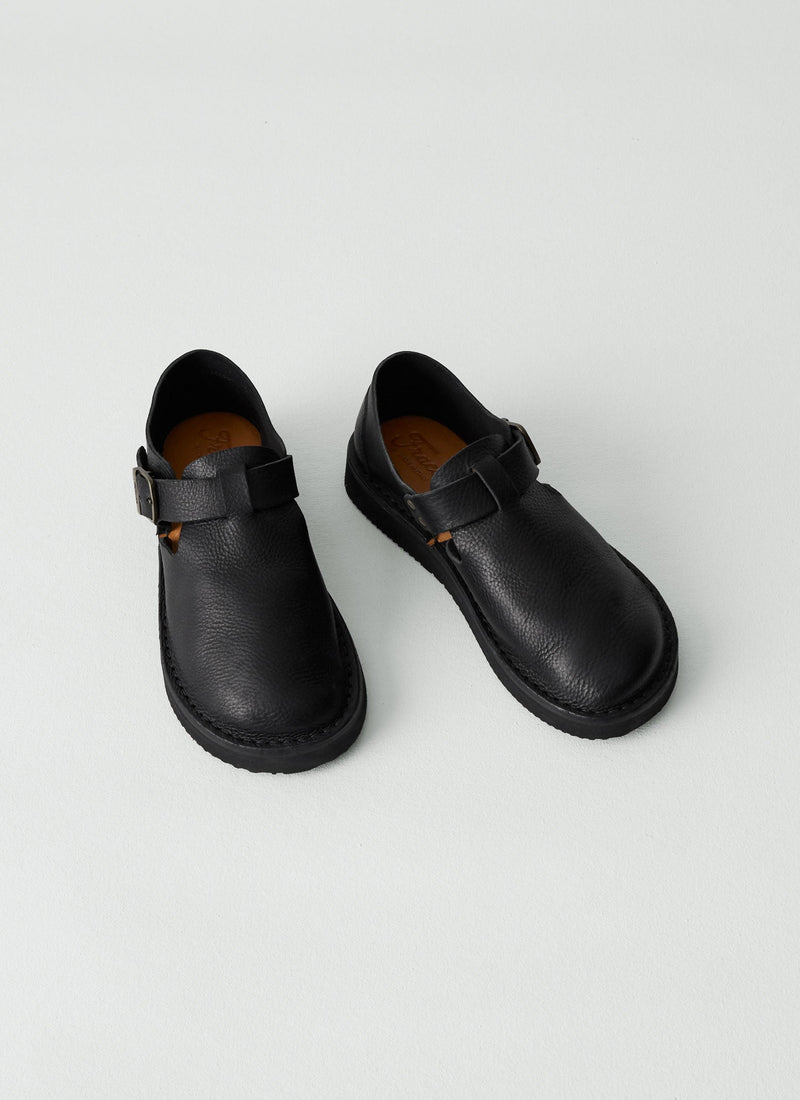 Fracap Leather Buckle Shoes | Black