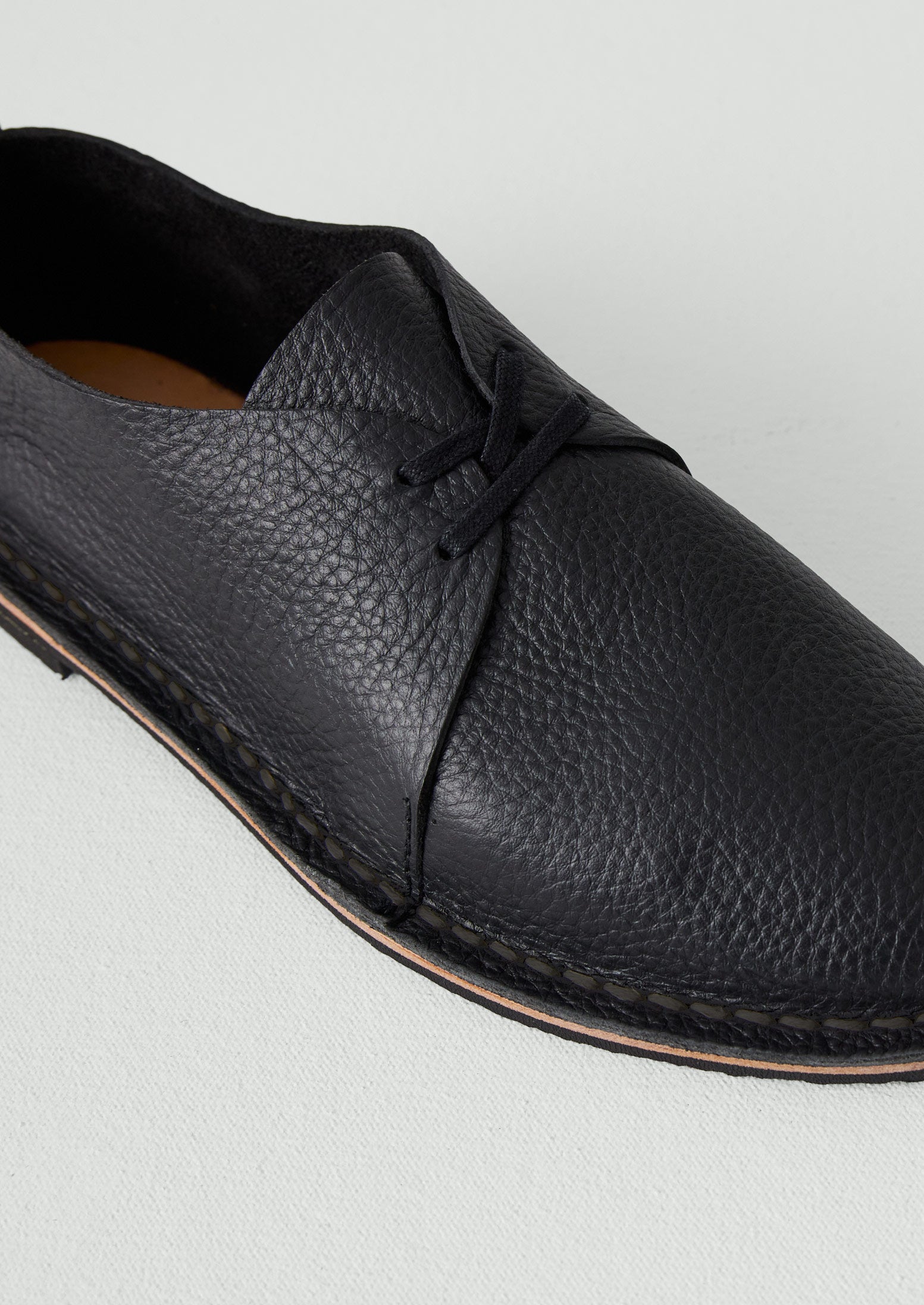 Steve Mono Leather Derby Shoes | Black | TOAST