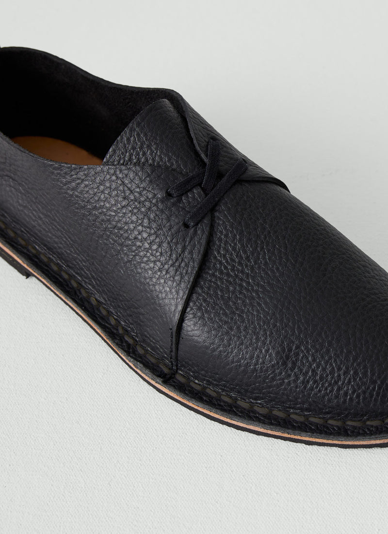 Steve Mono Leather Derby Shoes | Black