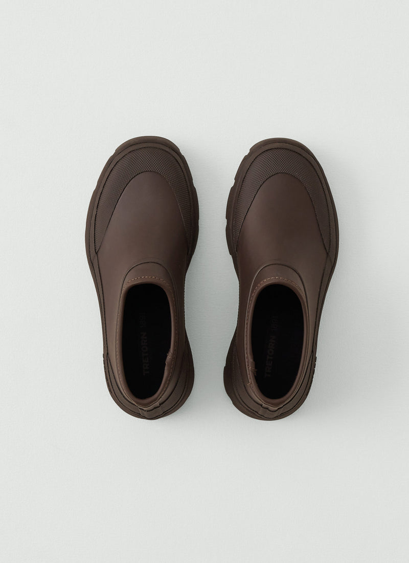 Tretorn Rubber Clog Boots | Chocolate Brown