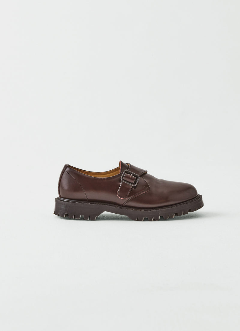 Solovair Leather Monk Strap Shoes | Cordovan