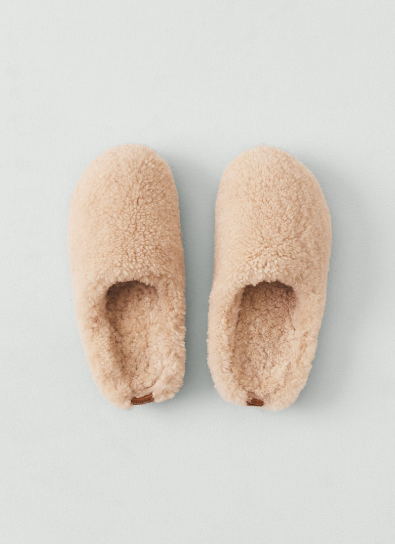 Vibae Roma Shearling Slippers | Natural