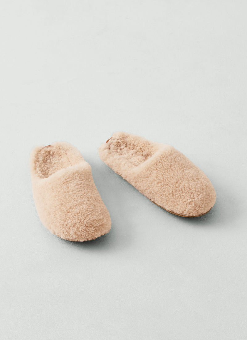 Vibae Roma Shearling Slippers | Natural