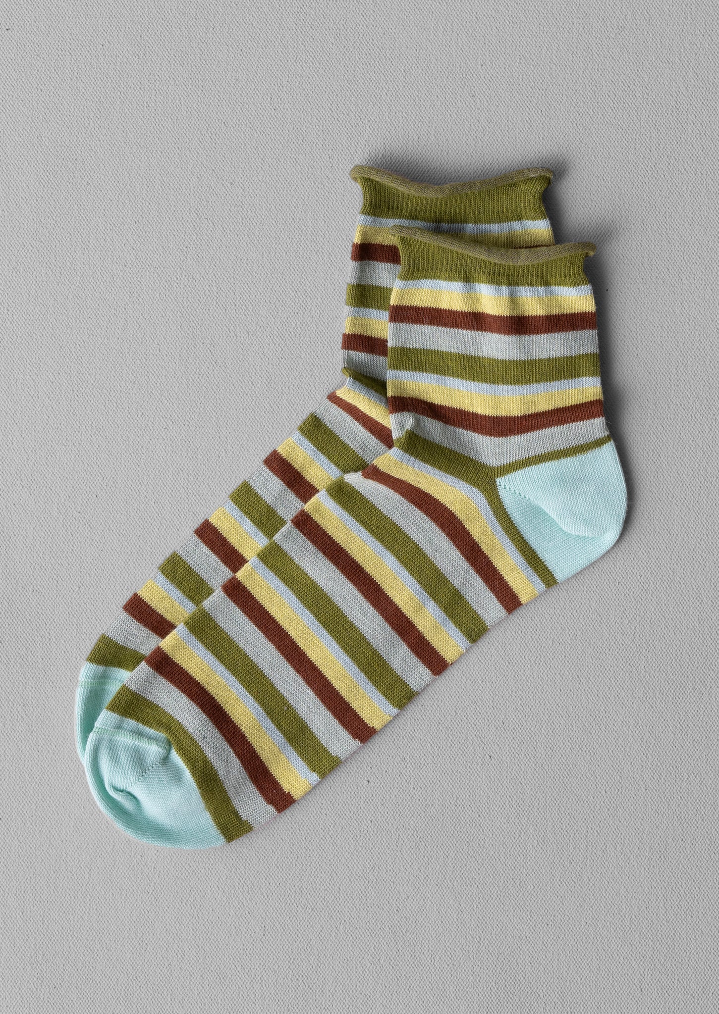 Stripe Cotton Cashmere Socks | Green Multi