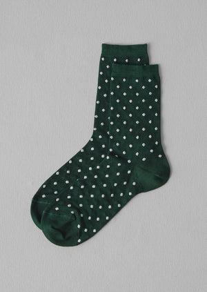Maria La Rosa Silk Spot Socks | Green
