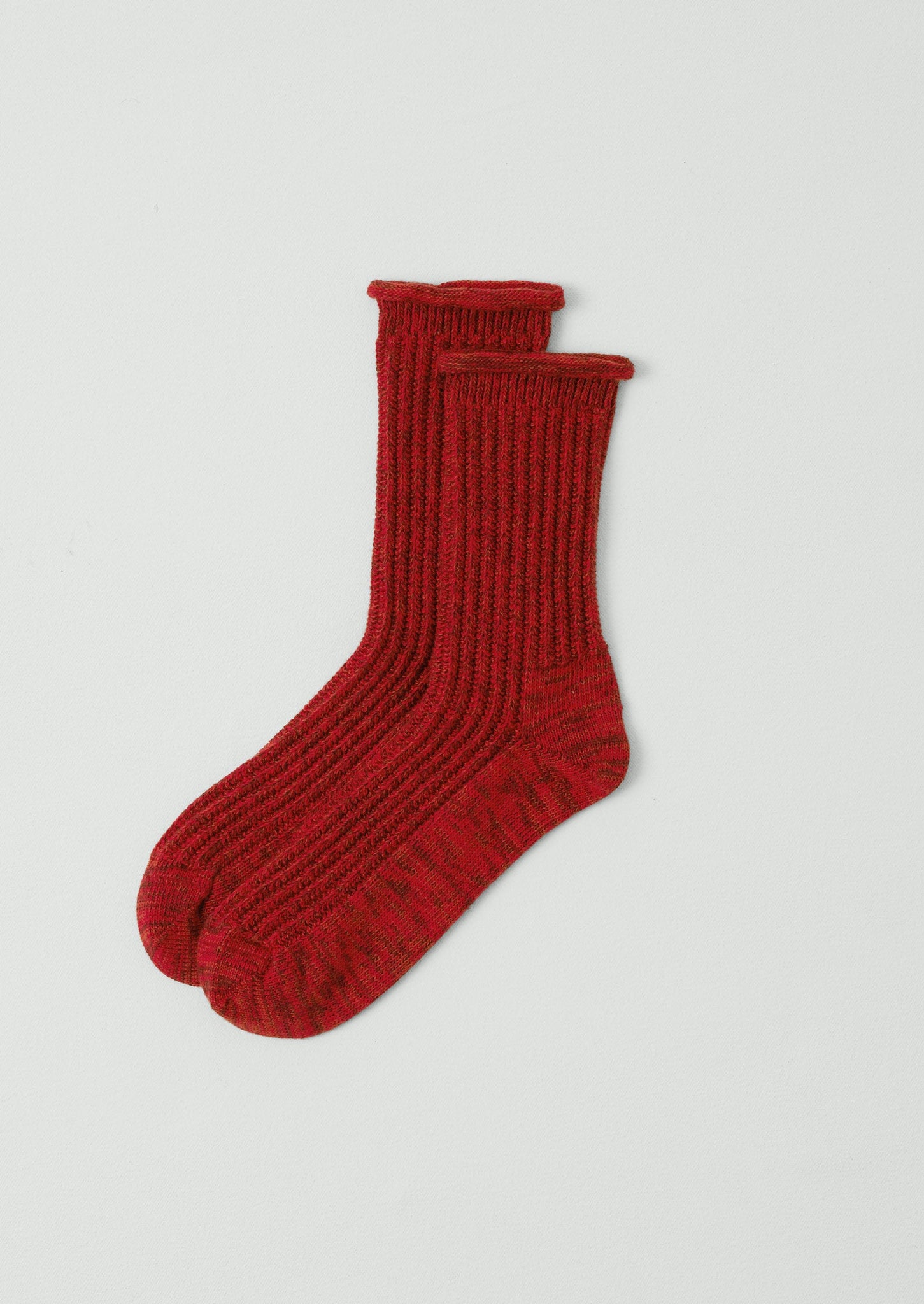 Cotton Marl Rib Socks | Cardinal Red