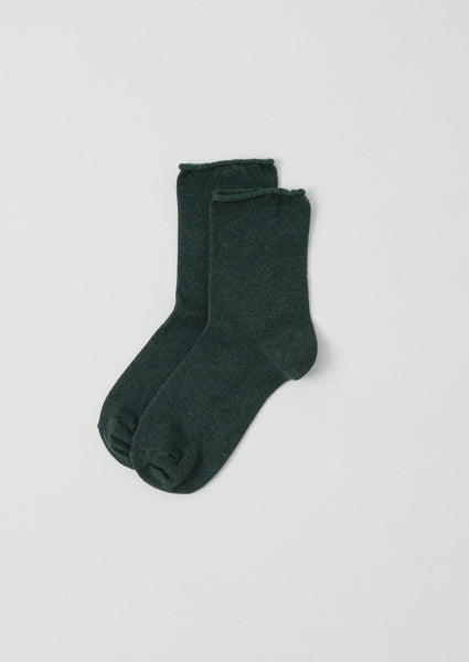 Fine Cotton Cashmere Socks Deep Forest
