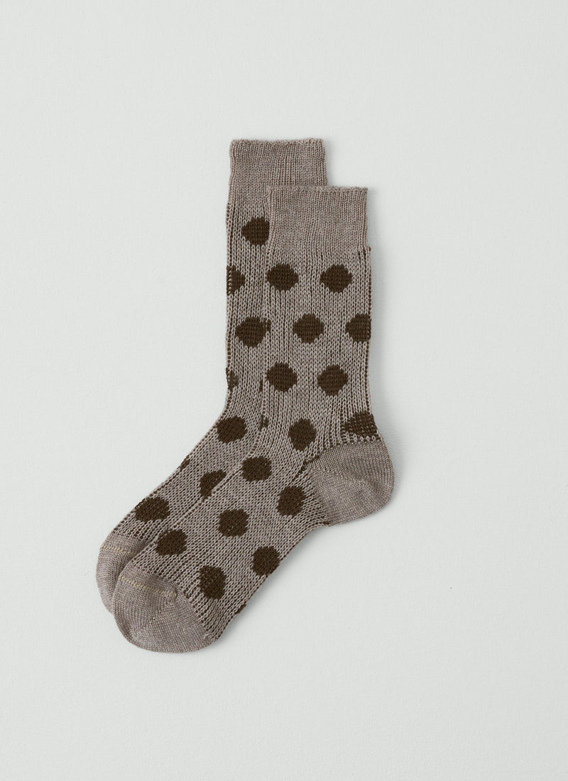 Maria La Rosa Spot Socks | Taupe/Mocha