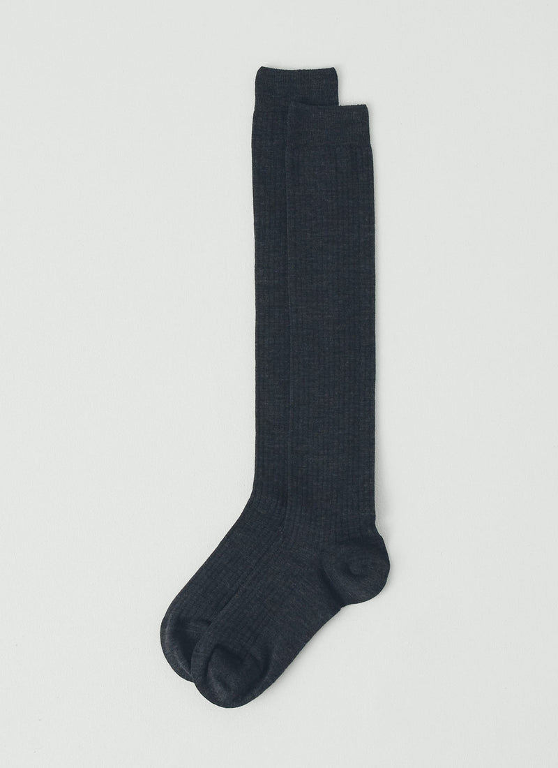 Maria La Rosa Knee High Wool Socks | Charcoal