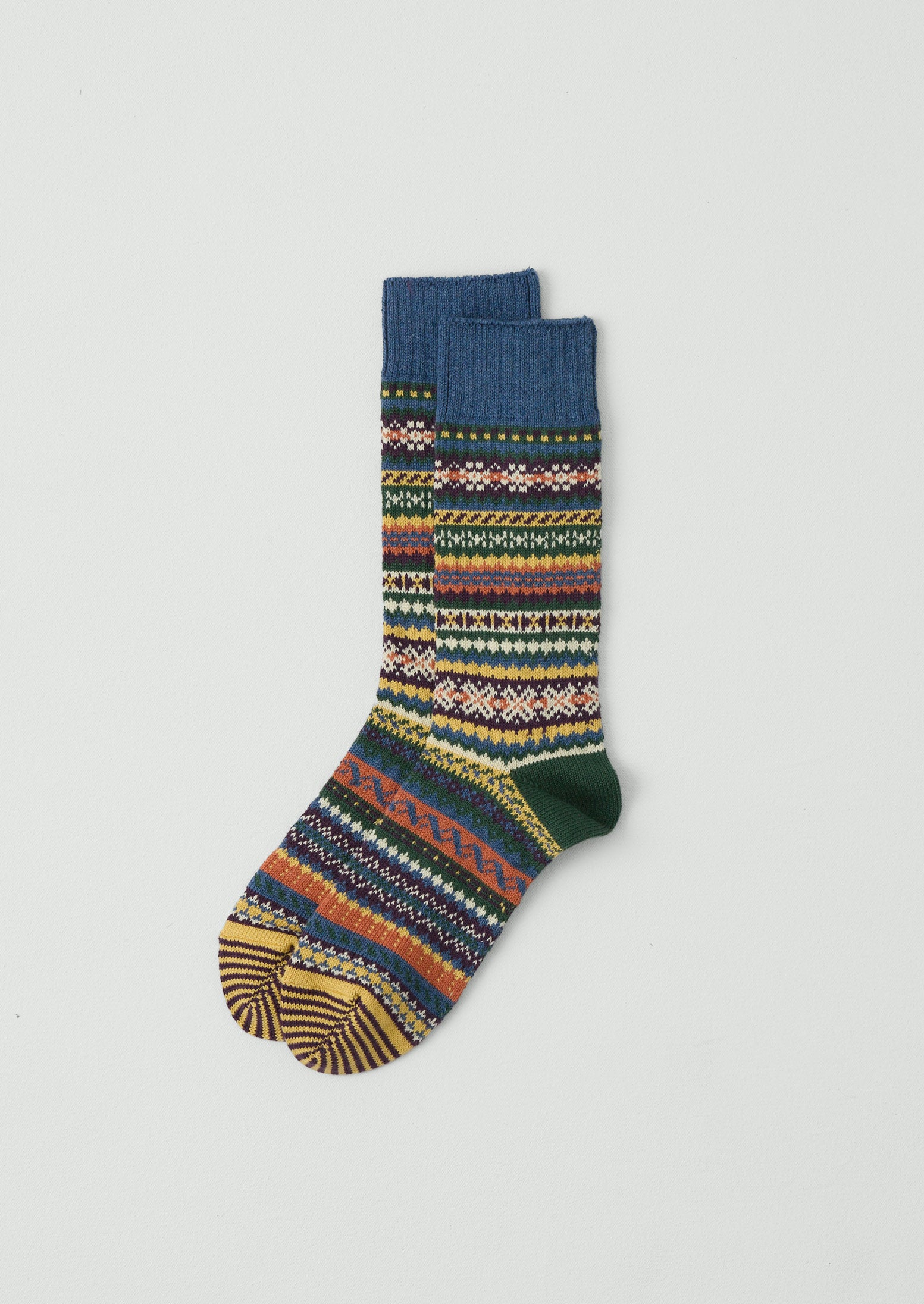 Chup Pattern Cotton Socks | Indigo