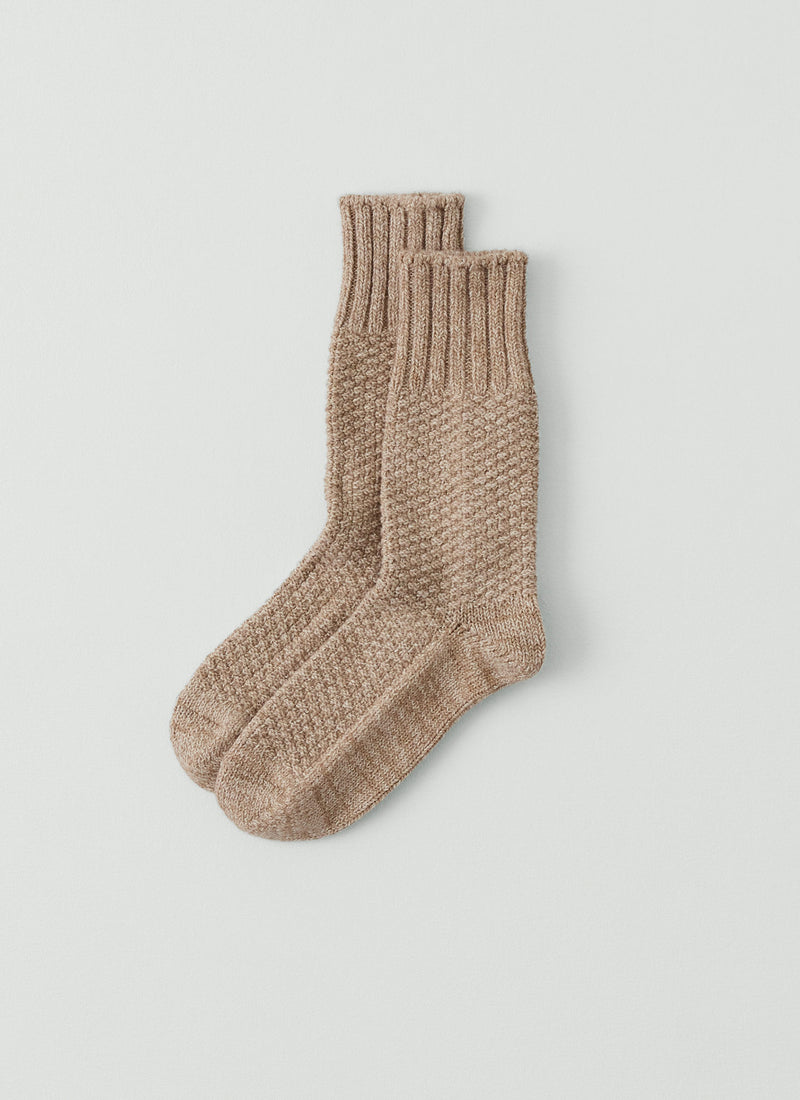 Nishiguchi Kutsushita Cotton Wool Boot Socks | Beach Stone