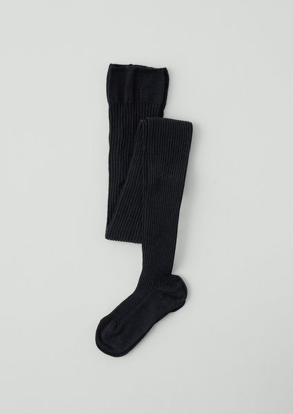 Family Rib Cotton Tights Anthracite Marl