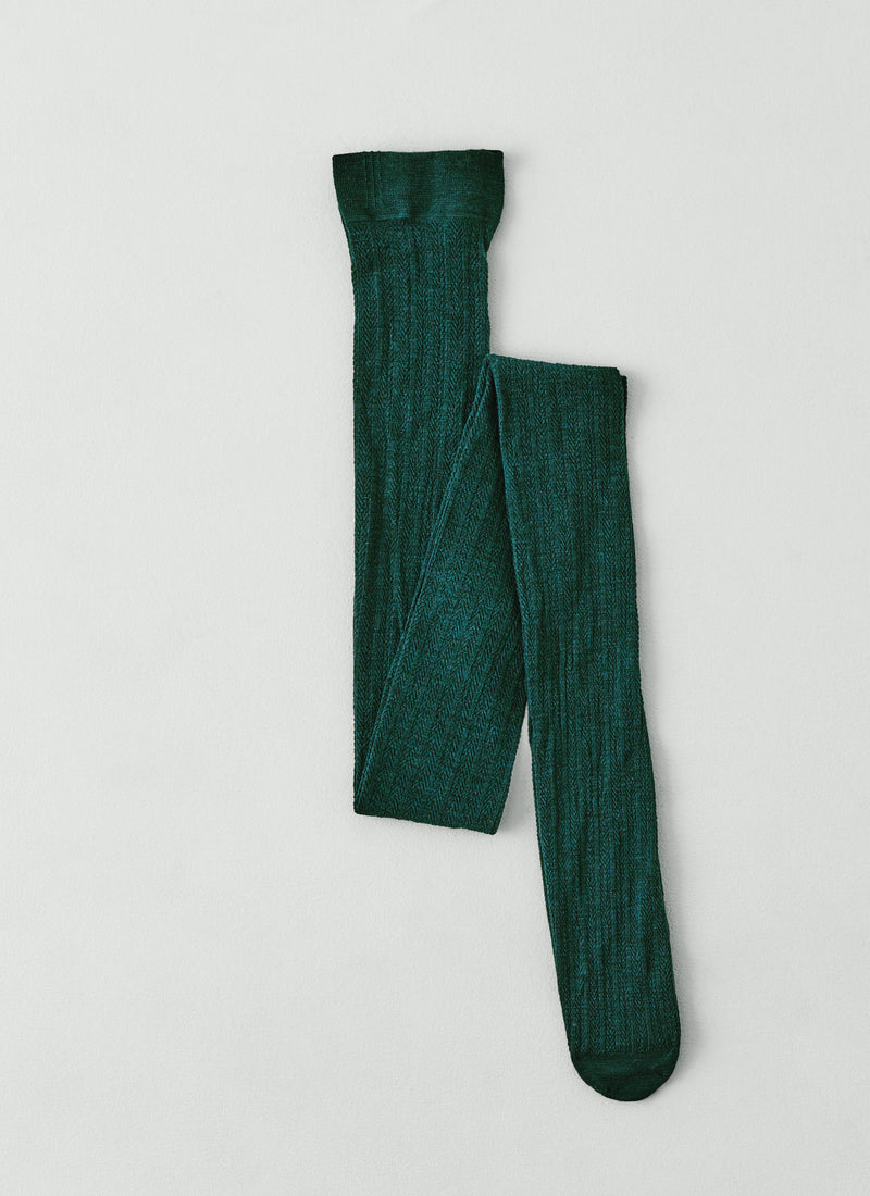 Swedish Stockings Ylva Fishbone Tights | Oil Green
