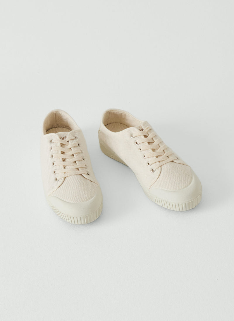 Spring Court Twill Plimsolls | Ecru