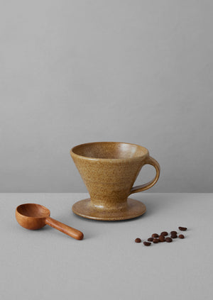 Pottery West Coffee Dripper And Scoop | Mustard