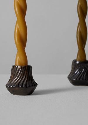 PPP Lab Hand Pinched Stoneware Candle Holder | Dark Brown