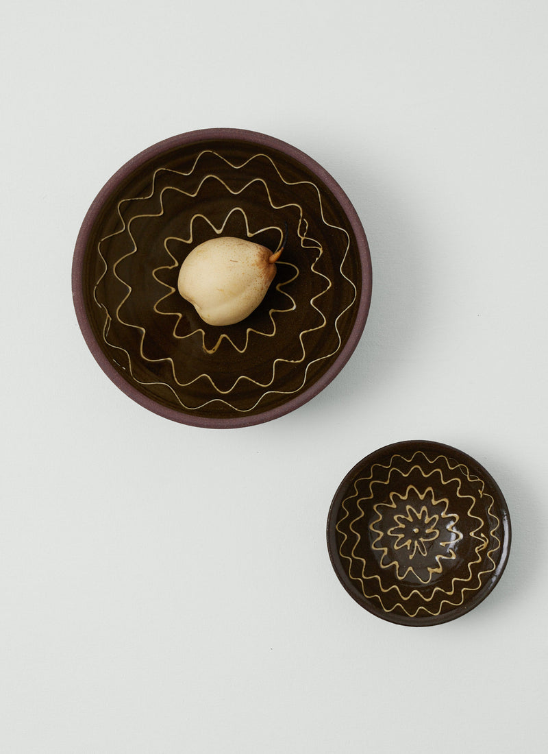 Lily Pearmain Flower Pattern Small Bowl | Peat/Terracotta