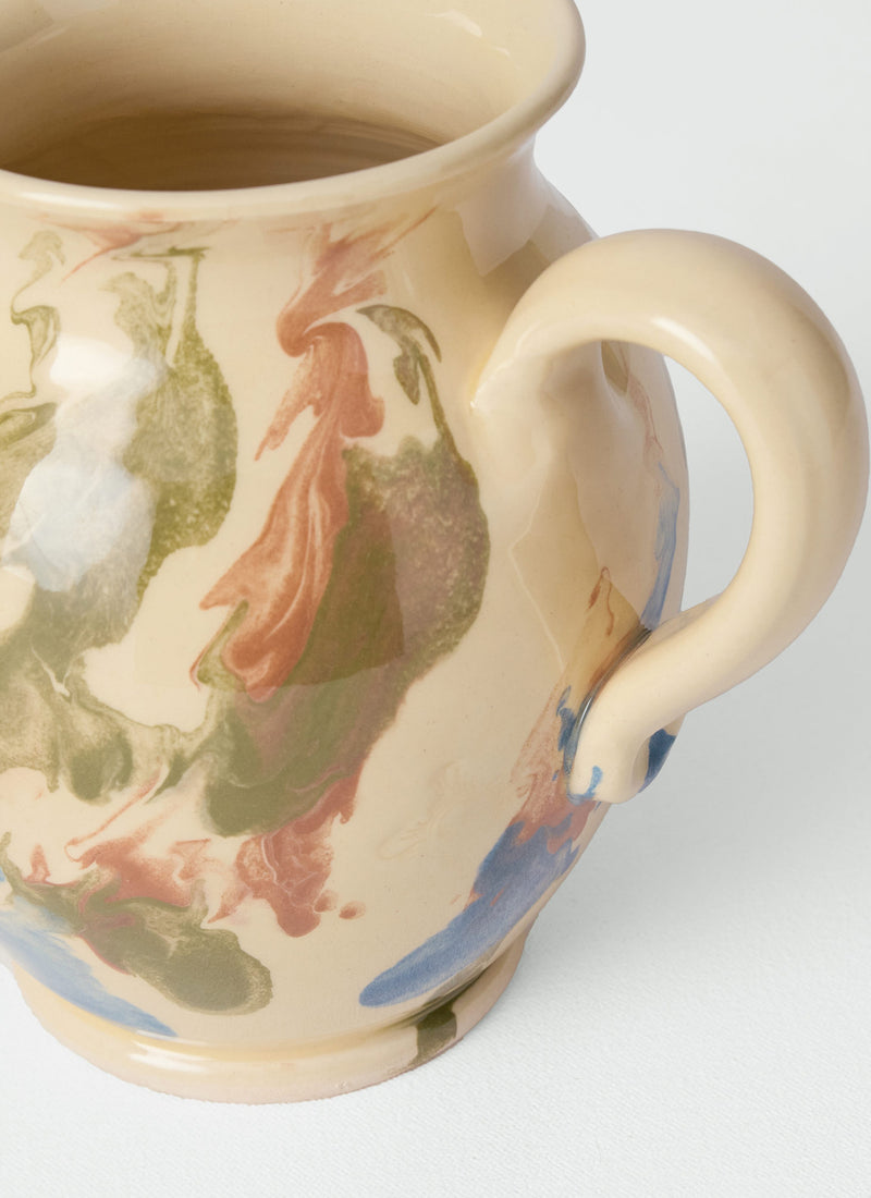 Poterie Barbotine Marbled Pitcher | Sand/Moss