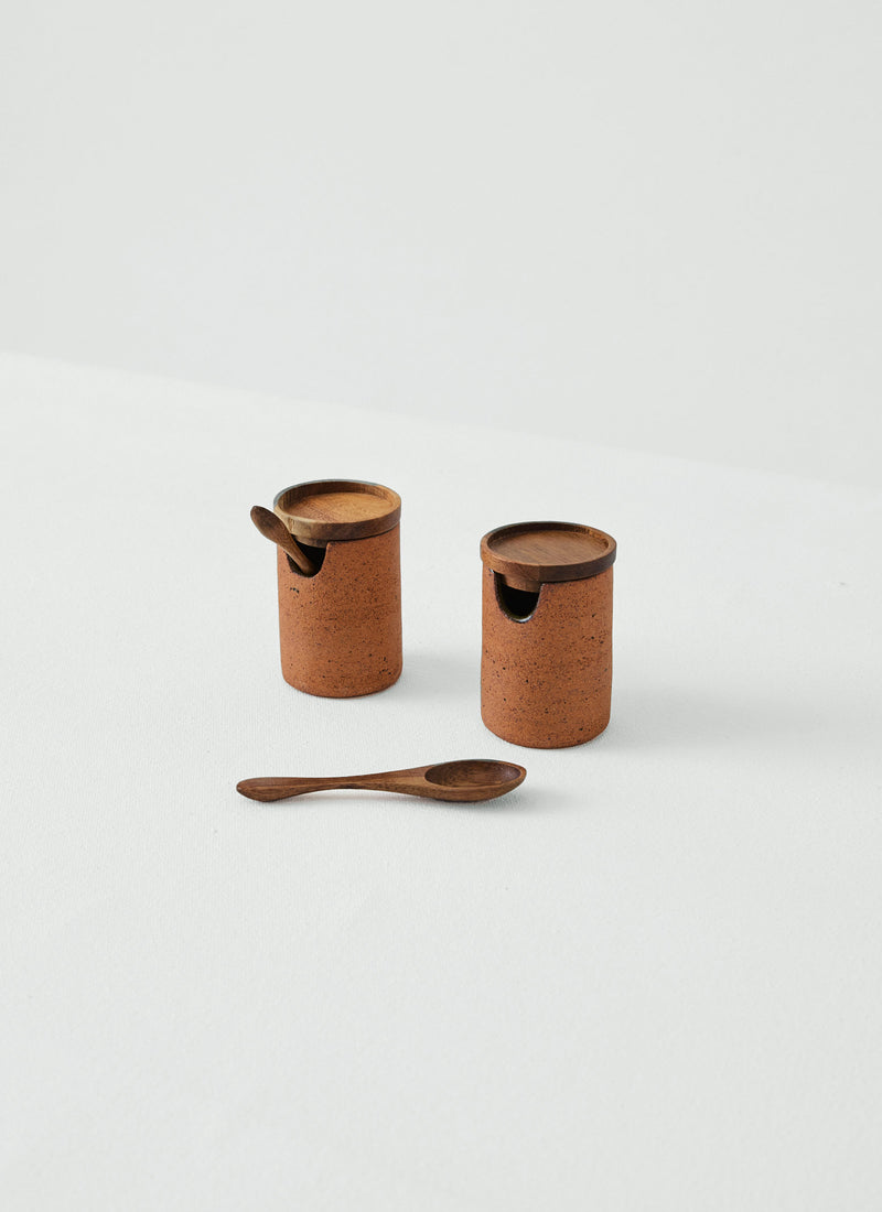 Cisco And The Sun Stoneware Salt and Pepper Set | Earth Green