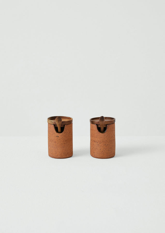 Cisco And The Sun Stoneware Salt and Pepper Set | Earth Green