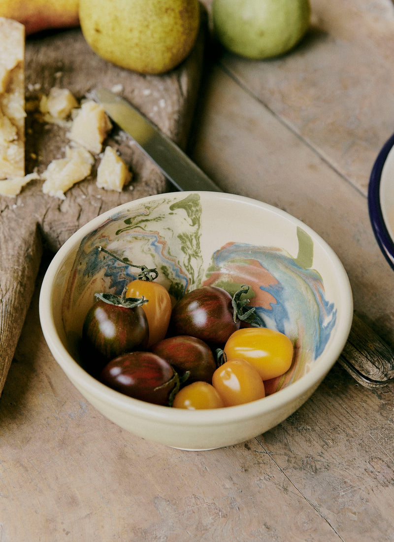 Poterie Barbotine Marbled Breakfast Bowl | Sand/Moss