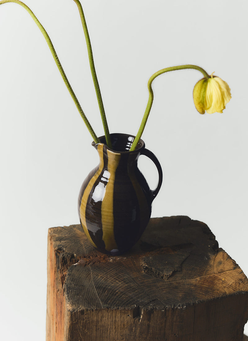 Lily Pearmain Stripe Jug | Peat/Terracotta