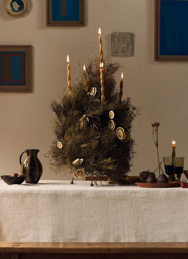 Lily Pearmain Stripe Jug | Peat/Terracotta