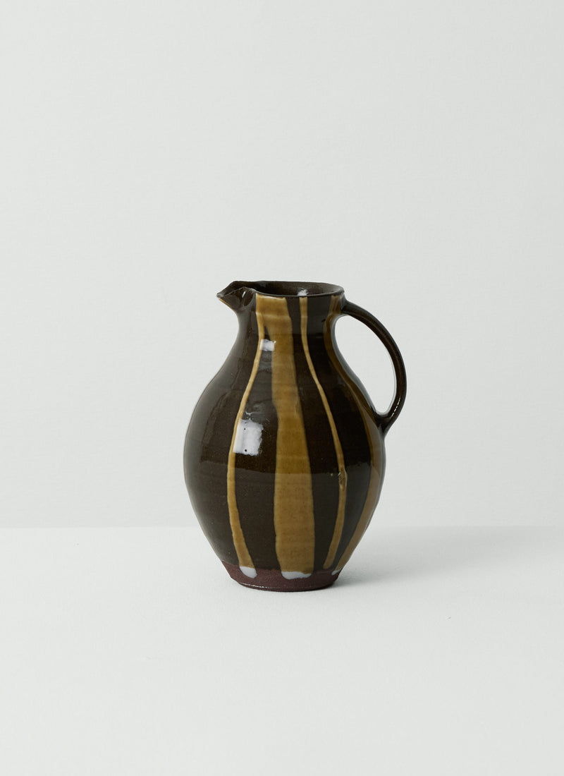 Lily Pearmain Stripe Jug | Peat/Terracotta