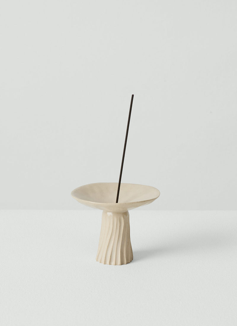 PPP Lab Hand-Pinched Stoneware Incense Holder | White
