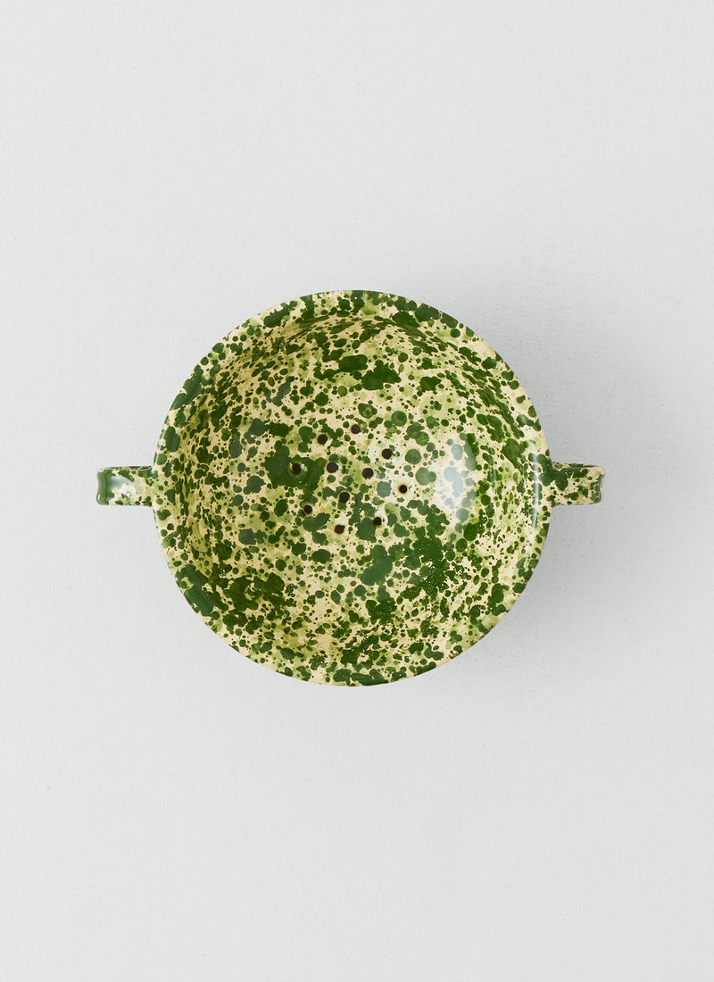 Cortona Splatter Colander | Cream/Leaf