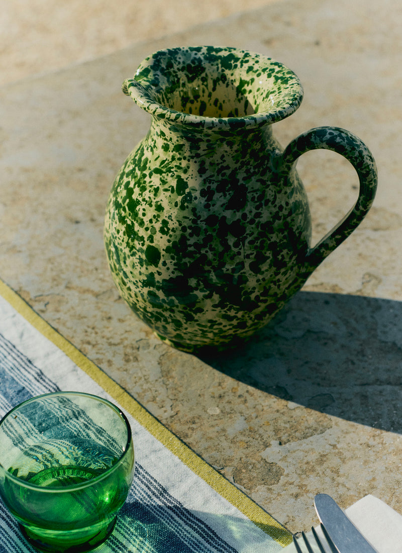 Cortona Splatter Jug | Cream/Leaf