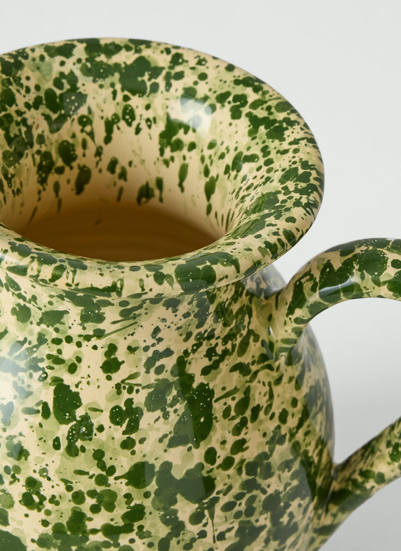 Cortona Splatter Jug | Cream/Leaf