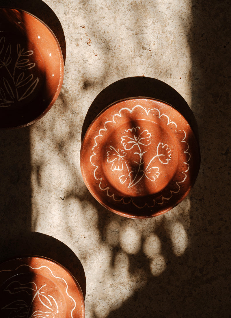 Celia Wood Basil Trinket Dish | Terracotta/Basil