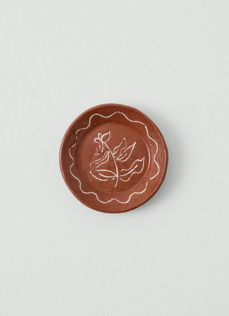 Celia Wood Basil Trinket Dish | Terracotta/Basil