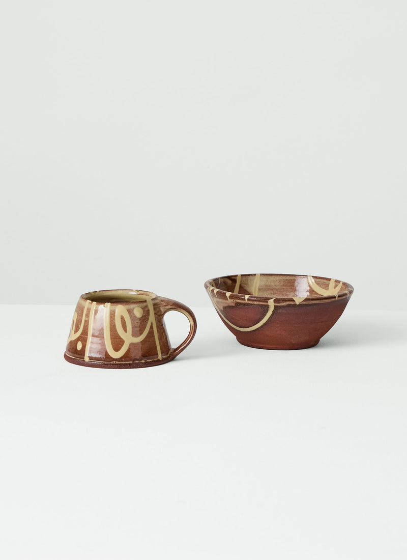 Mollie Milton Slipware Mug | Terracotta/Cream