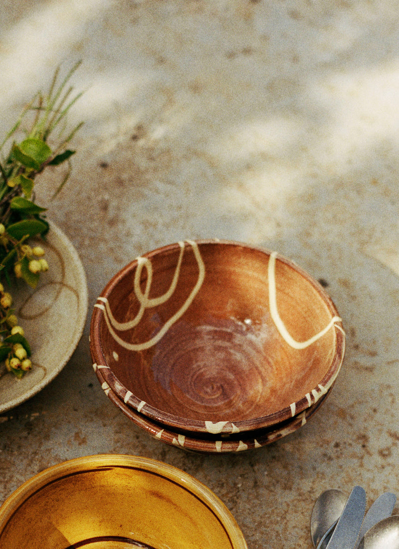 Mollie Milton Slipware Bowl | Terracotta/Cream