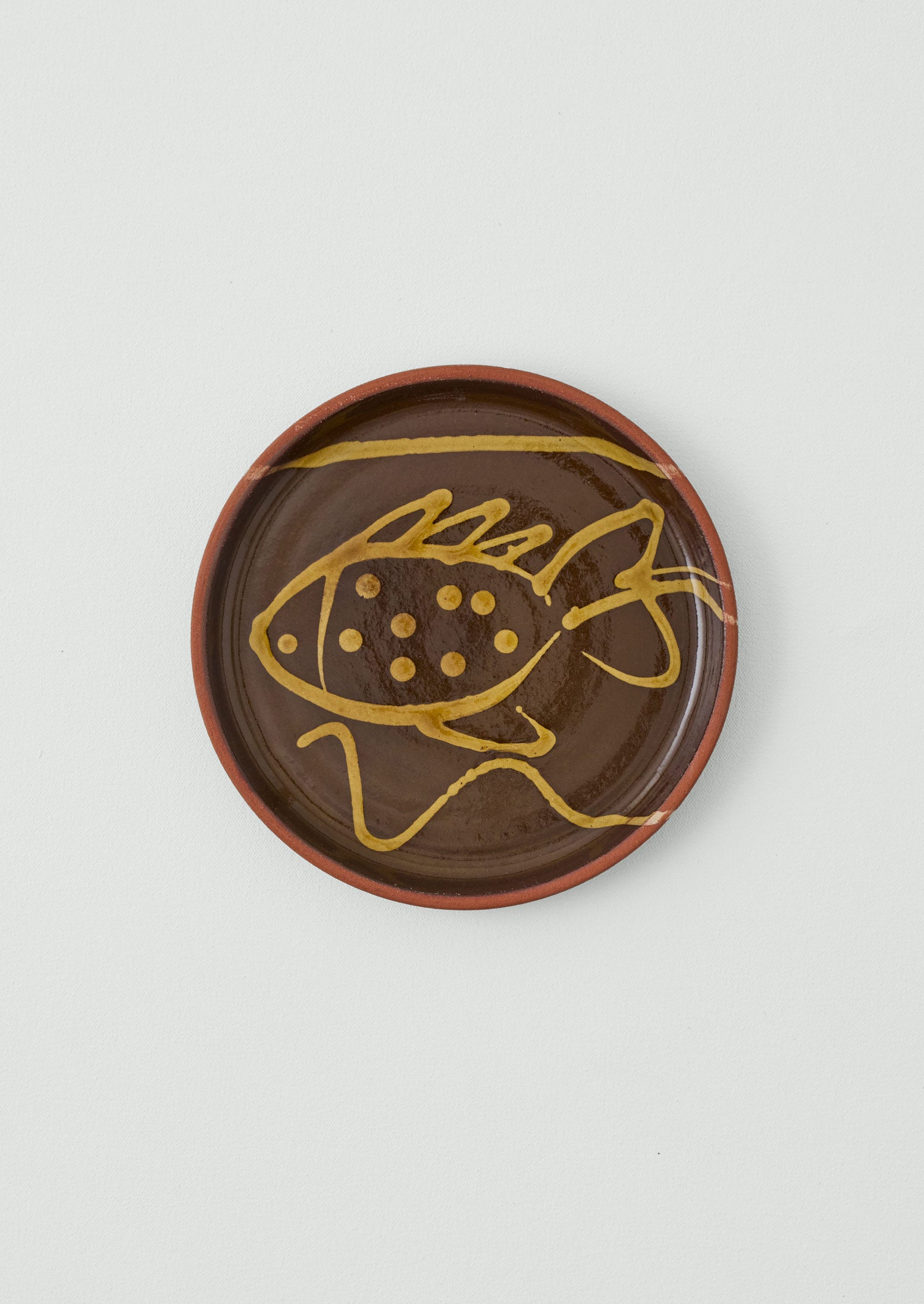 Ben Hall Slip Trailed Fish Plate | Terracotta/Ochre | TOAST