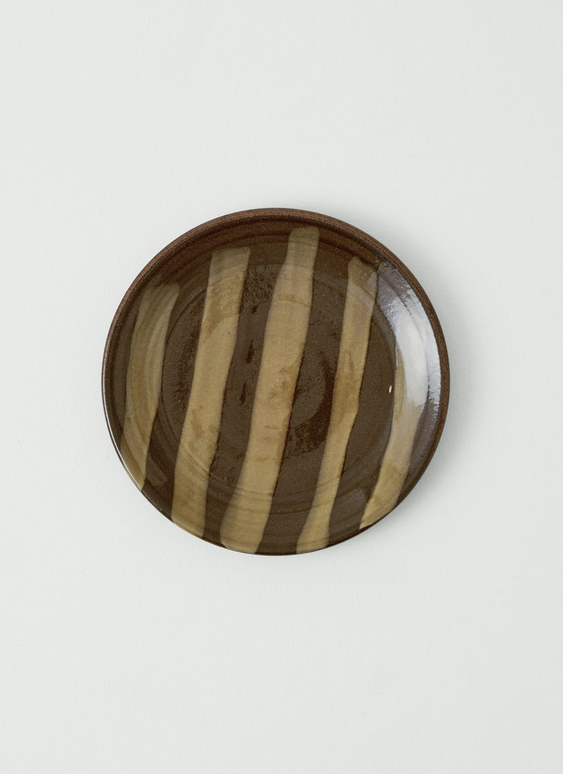 Lily Pearmain Stripe Plate | Peat/Terracotta