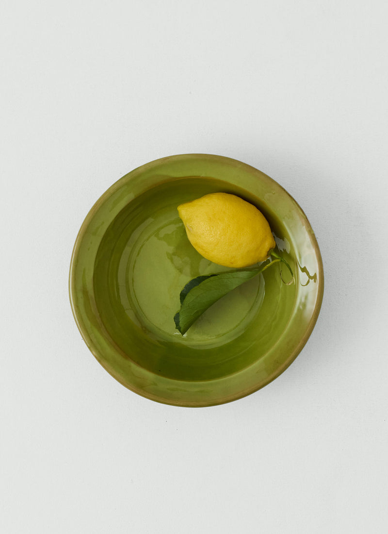 Poterie Barbotine Deep Bowl | Anise/Terracotta