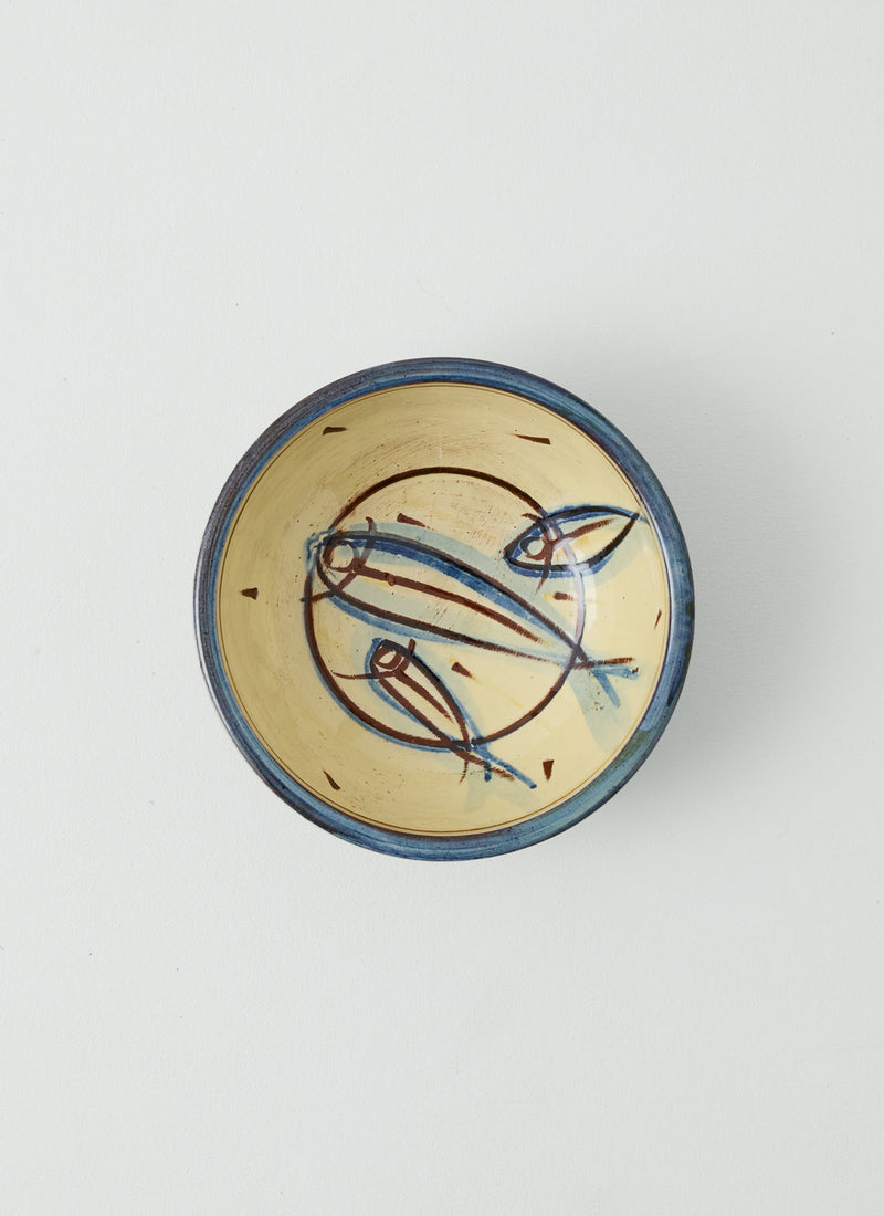 Jennifer Hall Sardine Salad Bowl | Cream/Blue