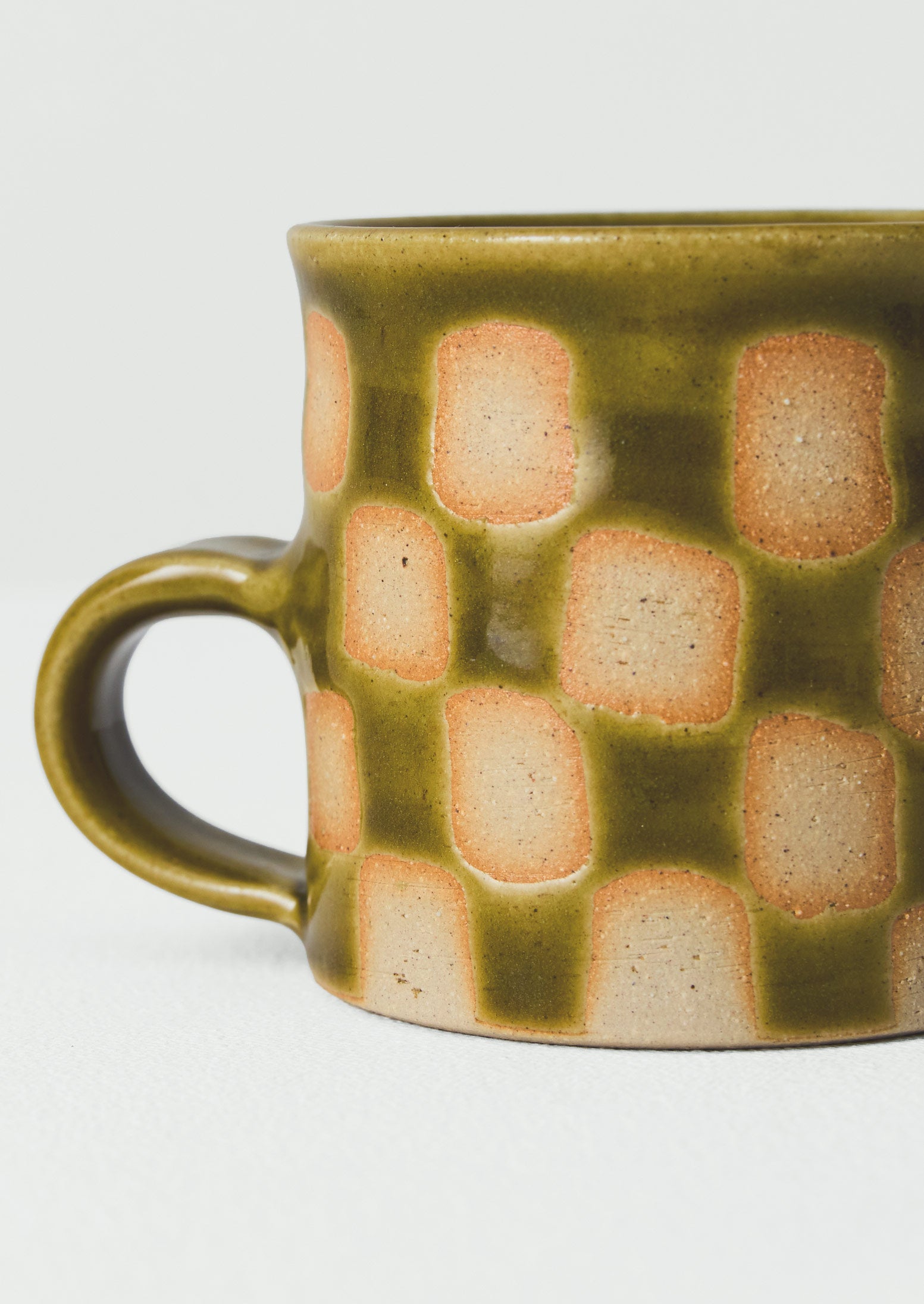 Edmund Davies Checkerboard Mug | Olive | TOAST