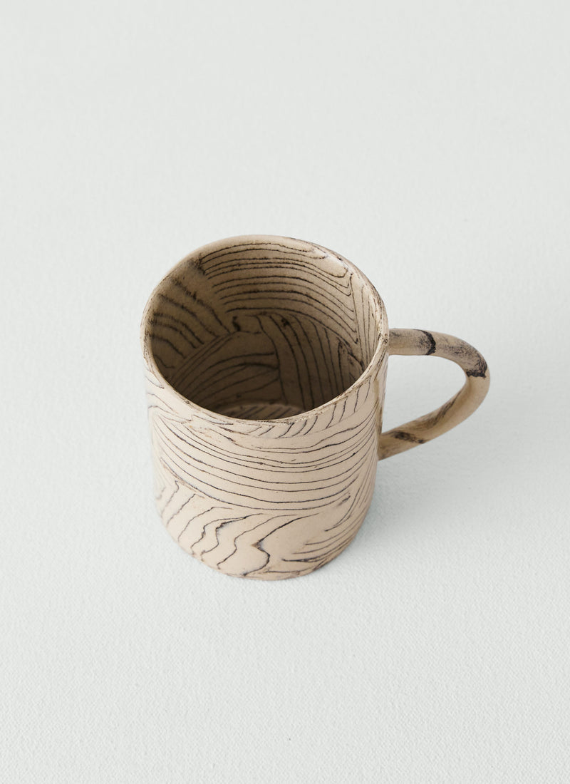 Fern Taylor Striped Nerikomi Mug | Off White/Black