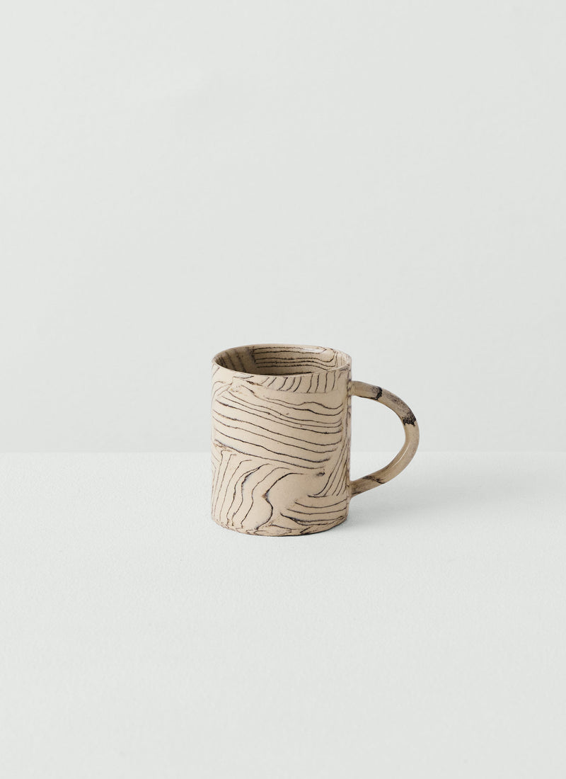 Fern Taylor Striped Nerikomi Mug | Off White/Black