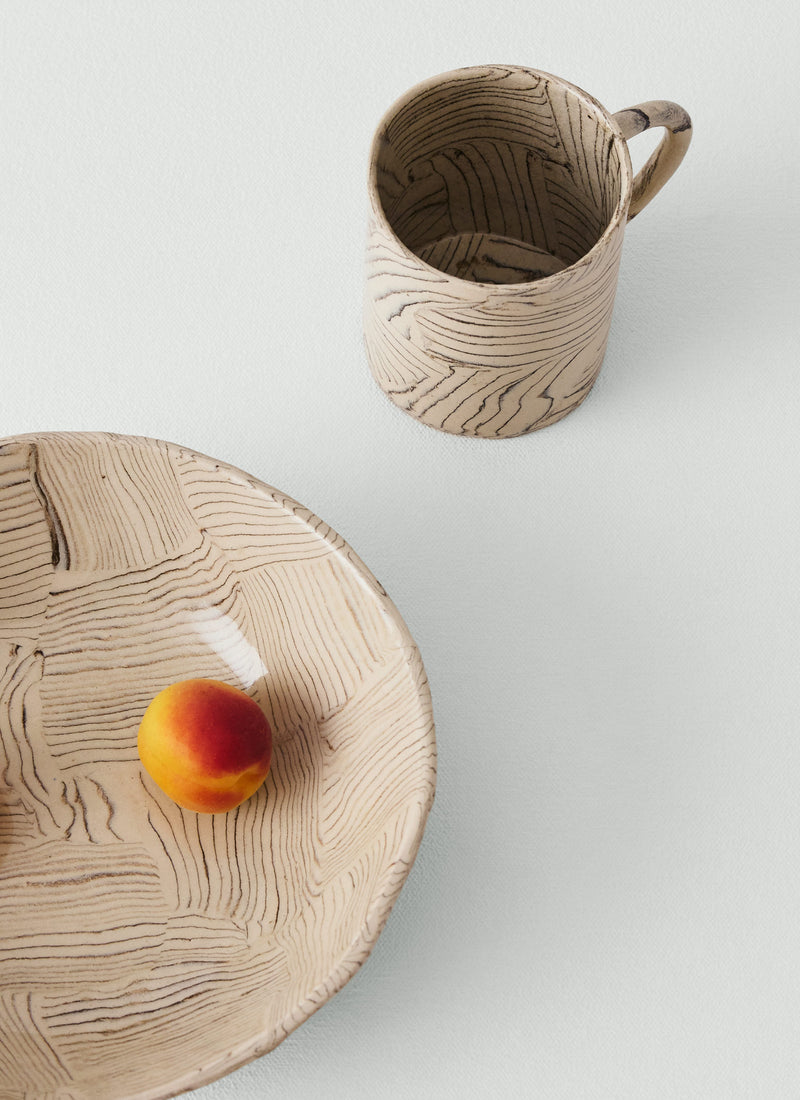 Fern Taylor Striped Nerikomi Bowl | Off White/Black