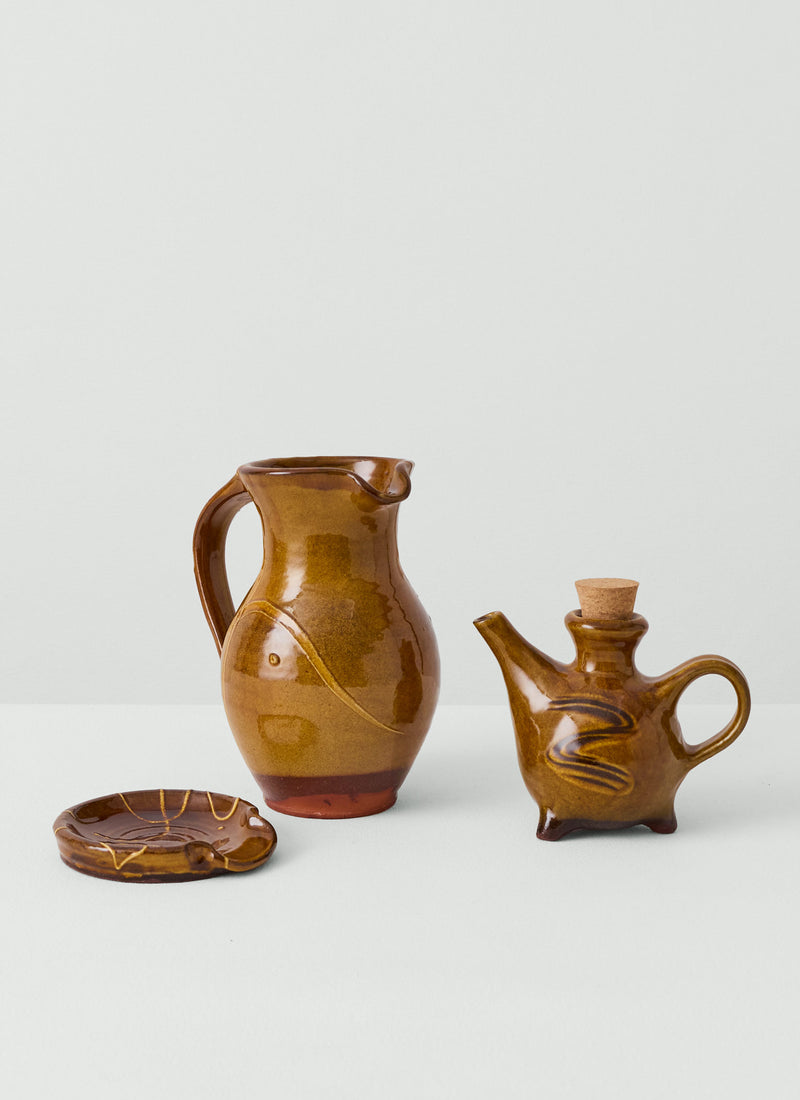 Mollie Milton Slipware Spoon Rest | Honey/Terracotta