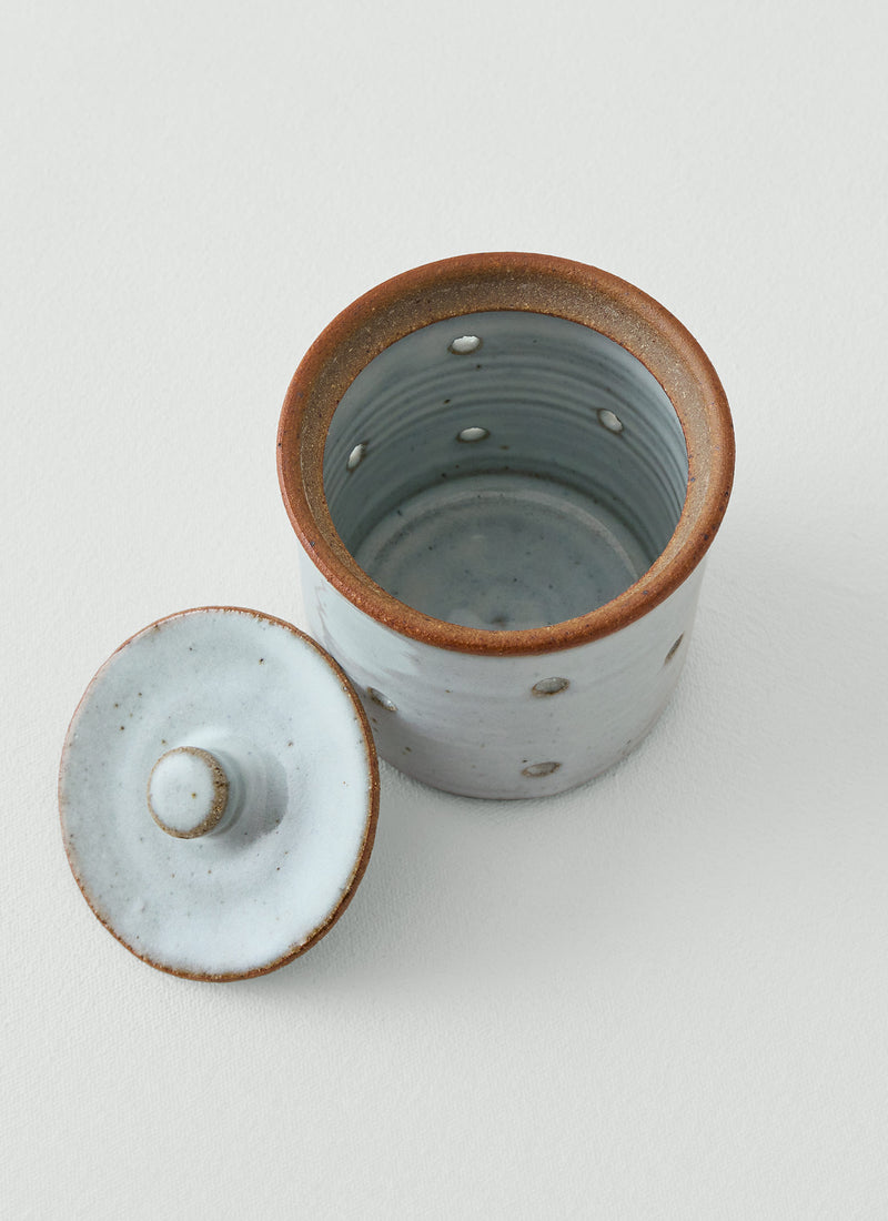Leach Pottery Garlic Pot | Blue Nuka